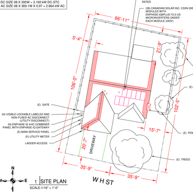 Site / Plot Plan engineering drawing from permit set